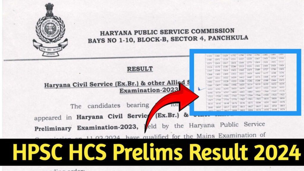 HPSC HCS Prelims Result 2024: Cut Off, Merit List Download @hpsc.gov.in